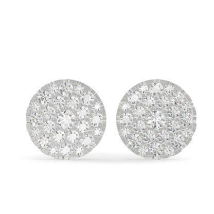 Guru Jewel's Round Diamond Studded Diamond Round Shape Earrings  For Her