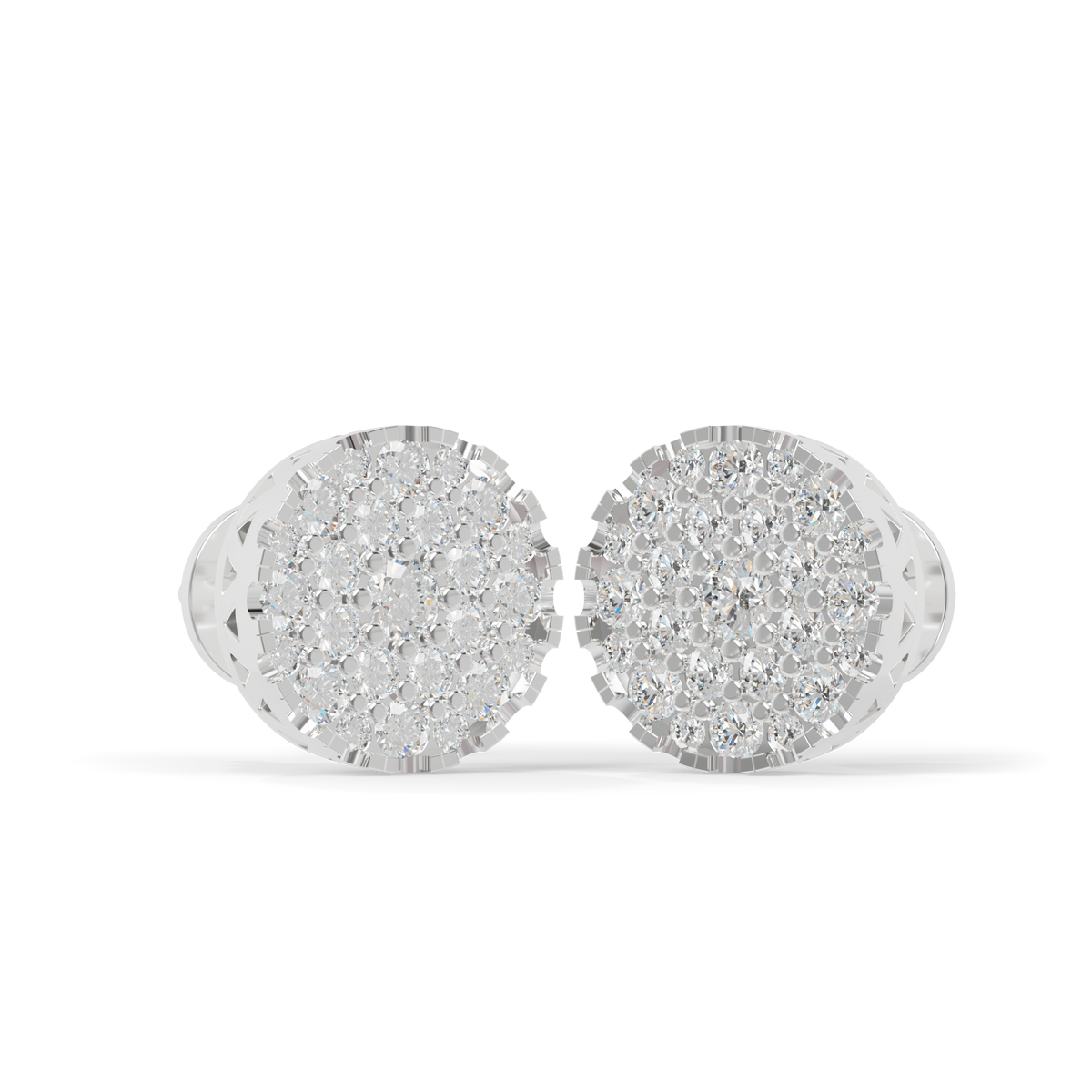 Guru Jewel's Round Diamond Studded Diamond Round Shape Earrings  For Her