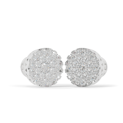 Guru Jewel's Round Diamond Studded Diamond Round Shape Earrings  For Her