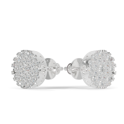 Guru Jewel's Round Diamond Studded Diamond Round Shape Earrings  For Her