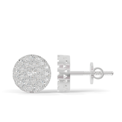 Guru Jewel's Round Diamond Studded Diamond Round Shape Earrings  For Her