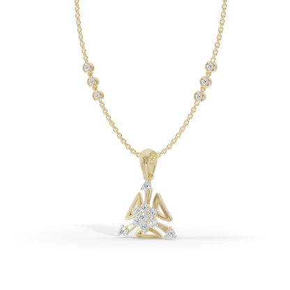 Guru Jewel's Three Petal Open Design Diamond Pendant for Her