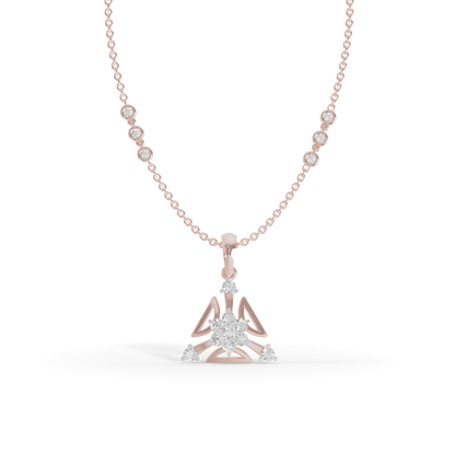 Guru Jewel's Three Petal Open Design Diamond Pendant for Her