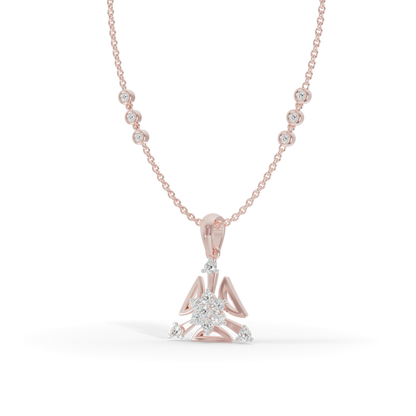 Guru Jewel's Three Petal Open Design Diamond Pendant for Her