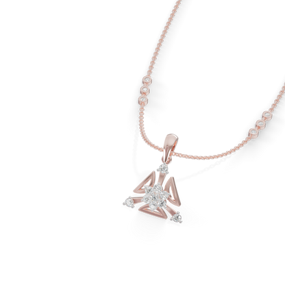 Guru Jewel's Three Petal Open Design Diamond Pendant for Her