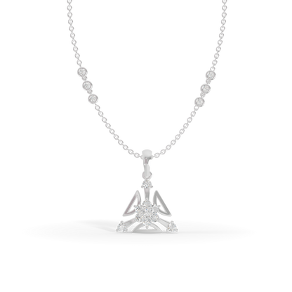 Guru Jewel's Three Petal Open Design Diamond Pendant for Her