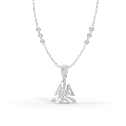 Guru Jewel's Three Petal Open Design Diamond Pendant for Her