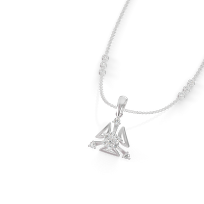 Guru Jewel's Three Petal Open Design Diamond Pendant for Her