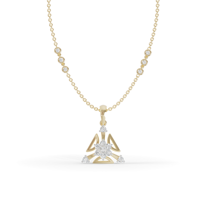 Guru Jewel's Three Petal Open Design Diamond Pendant for Her