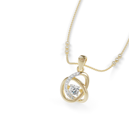 Guru Jewel's Prong-Set Center Stone with  Interlocking Loop Pendant  for Her
