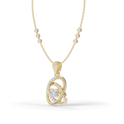Guru Jewel's Prong-Set Center Stone with  Interlocking Loop Pendant  for Her