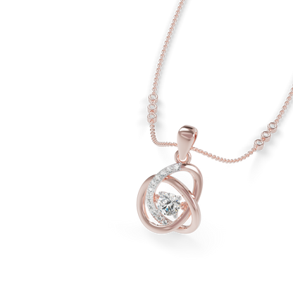 Guru Jewel's Prong-Set Center Stone with  Interlocking Loop Pendant  for Her