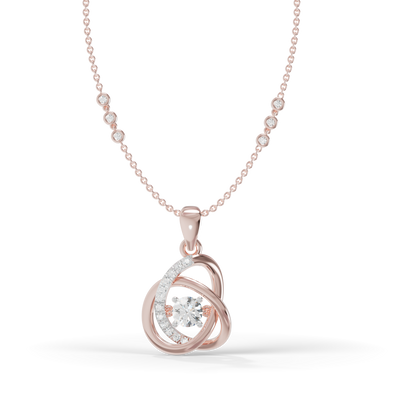Guru Jewel's Prong-Set Center Stone with  Interlocking Loop Pendant  for Her