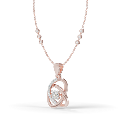Guru Jewel's Prong-Set Center Stone with  Interlocking Loop Pendant  for Her