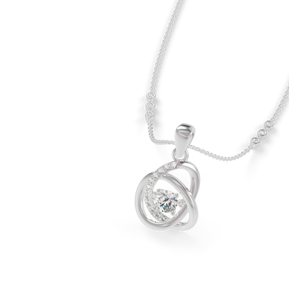 Guru Jewel's Prong-Set Center Stone with  Interlocking Loop Pendant  for Her