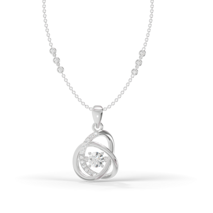 Guru Jewel's Prong-Set Center Stone with  Interlocking Loop Pendant  for Her