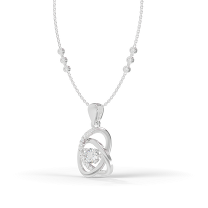 Guru Jewel's Prong-Set Center Stone with  Interlocking Loop Pendant  for Her