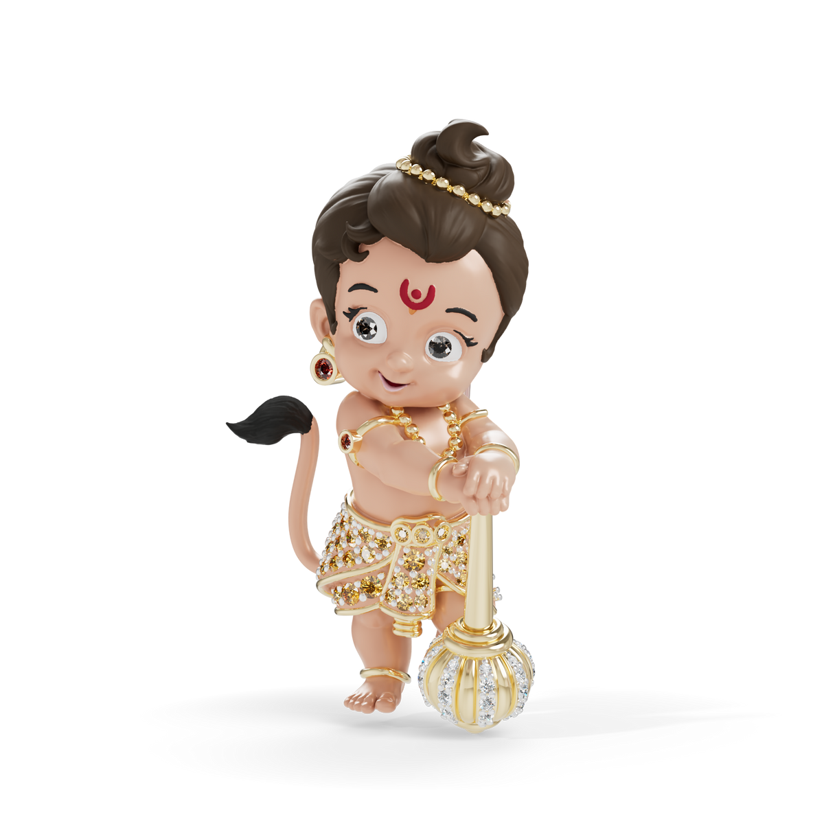 Guru Jewel's Cute Little Bal Bajrangbali Silver Pendant for Her