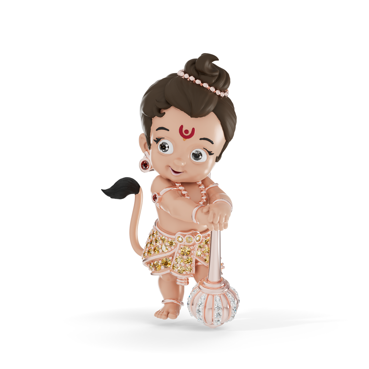 Guru Jewel's Cute Little Bal Bajrangbali Silver Pendant for Her