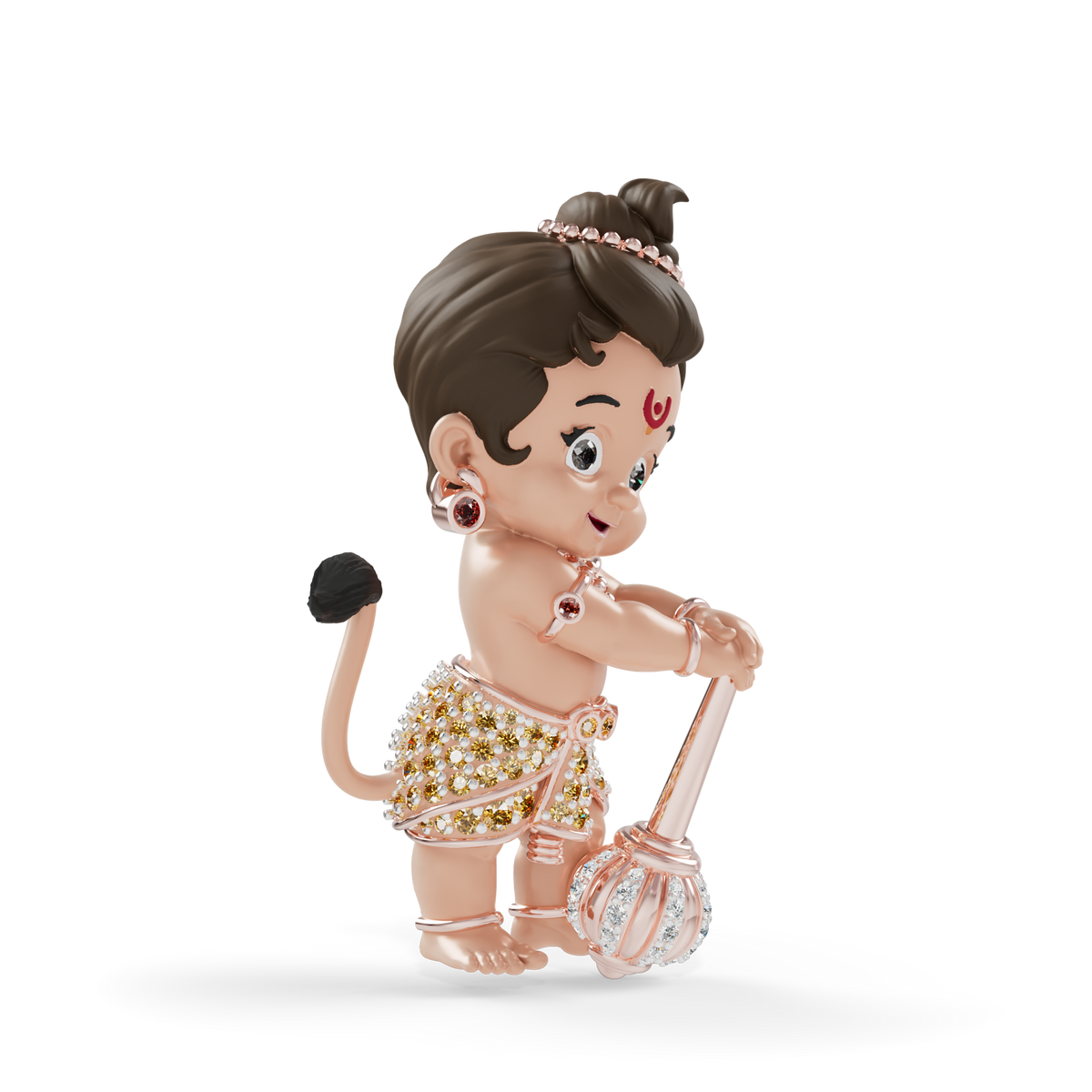 Guru Jewel's Cute Little Bal Bajrangbali Silver Pendant for Her