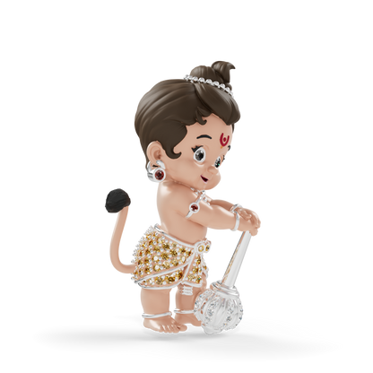 Guru Jewel's Cute Little Bal Bajrangbali Silver Pendant for Her