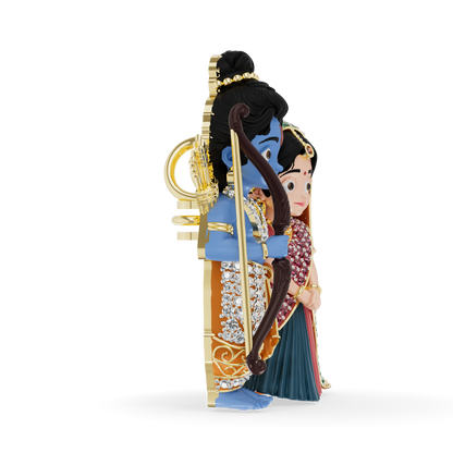 Guru Jewel's Royal Ram Sita Divine Couple Diamond Pendant for Her