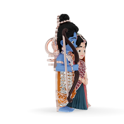 Guru Jewel's Royal Ram Sita Divine Couple Diamond Pendant for Her