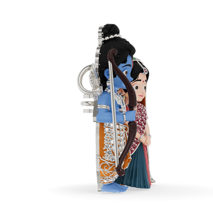 Guru Jewel's Royal Ram Sita Divine Couple Diamond Pendant for Her