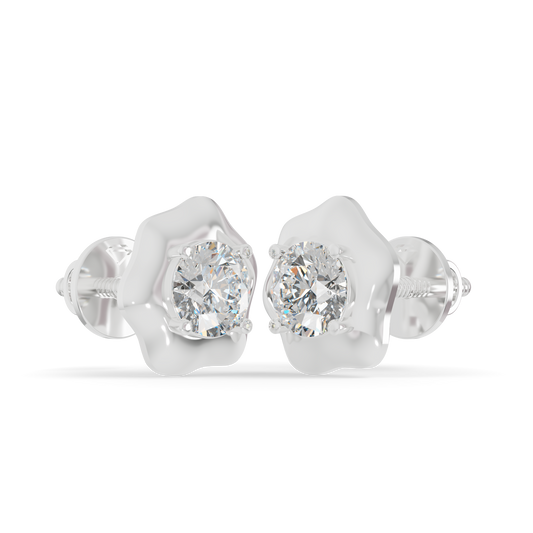 Guru Jewel's Round Solitaire Studded Fancy Shape Earrings For Her