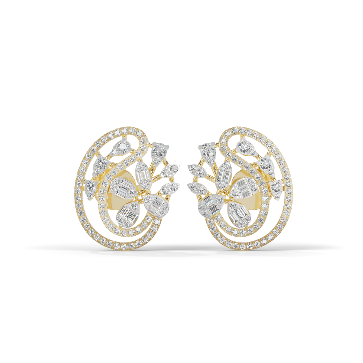 Guru Jewel's Eternal Bloom Diamond Floral Hoop Earrings for Her