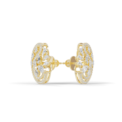 Guru Jewel's Eternal Bloom Diamond Floral Hoop Earrings for Her