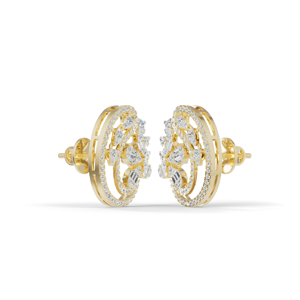 Guru Jewel's Eternal Bloom Diamond Floral Hoop Earrings for Her