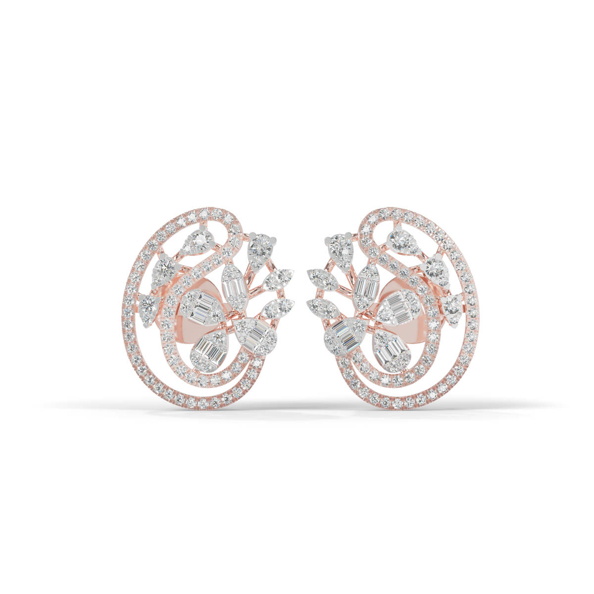 Guru Jewel's Eternal Bloom Diamond Floral Hoop Earrings for Her