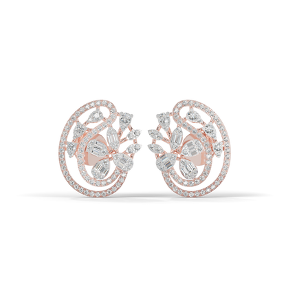 Guru Jewel's Eternal Bloom Diamond Floral Hoop Earrings for Her
