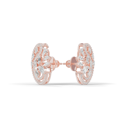Guru Jewel's Eternal Bloom Diamond Floral Hoop Earrings for Her