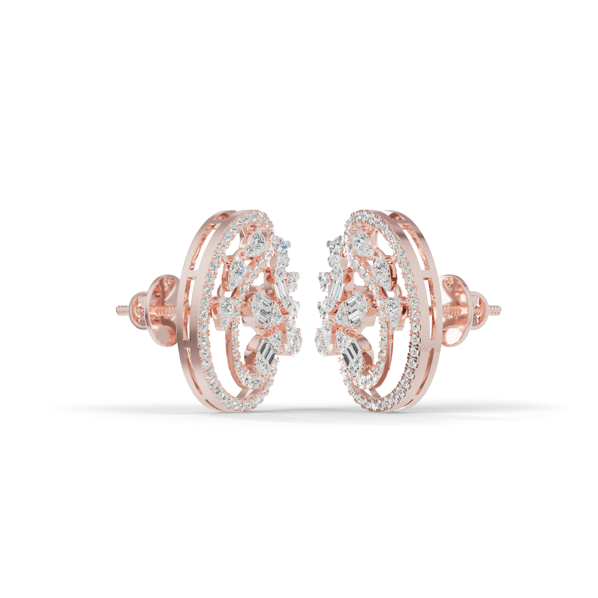Guru Jewel's Eternal Bloom Diamond Floral Hoop Earrings for Her