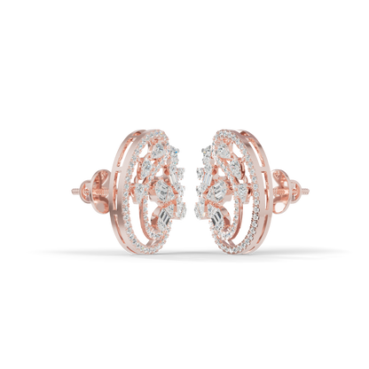 Guru Jewel's Eternal Bloom Diamond Floral Hoop Earrings for Her