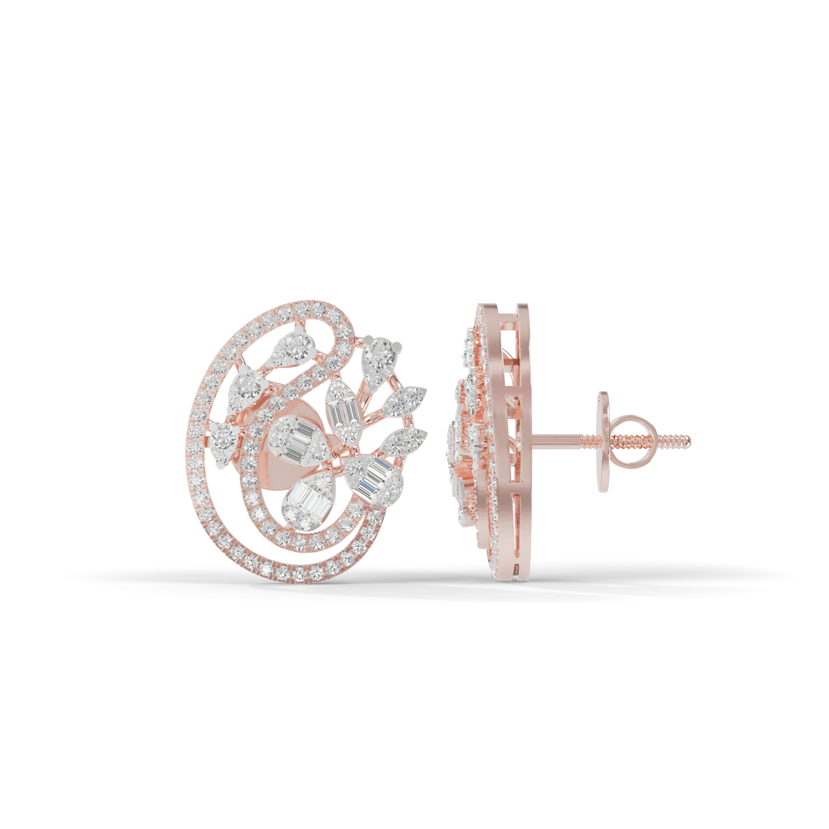 Guru Jewel's Eternal Bloom Diamond Floral Hoop Earrings for Her