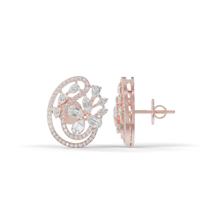 Guru Jewel's Eternal Bloom Diamond Floral Hoop Earrings for Her