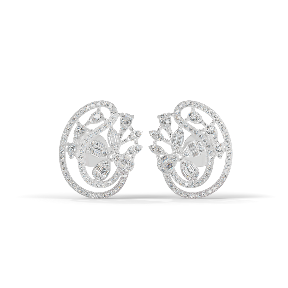 Guru Jewel's Eternal Bloom Diamond Floral Hoop Earrings for Her