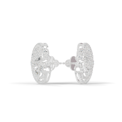 Guru Jewel's Eternal Bloom Diamond Floral Hoop Earrings for Her