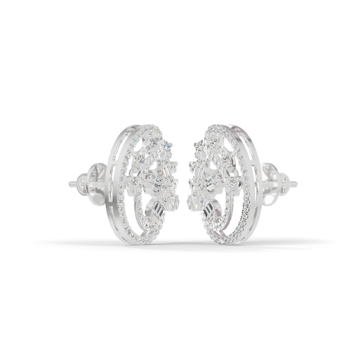 Guru Jewel's Eternal Bloom Diamond Floral Hoop Earrings for Her