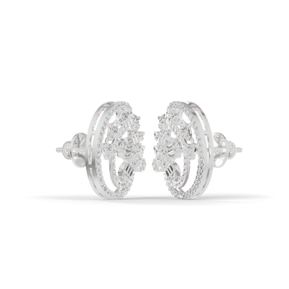 Guru Jewel's Eternal Bloom Diamond Floral Hoop Earrings for Her