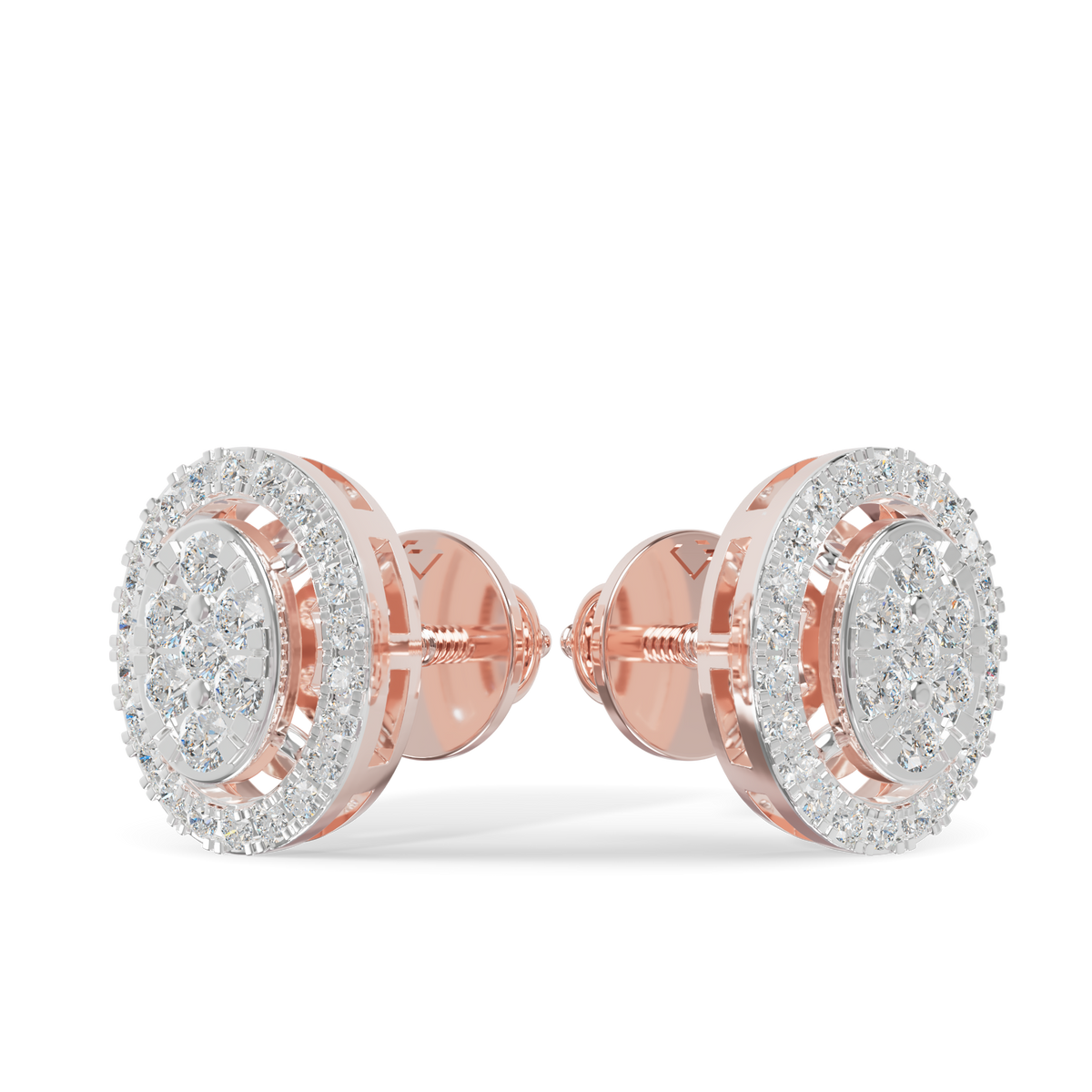 Guru Jewel's Ovel Shaped Fancy Diamond Studded Silver Earrings For Her
