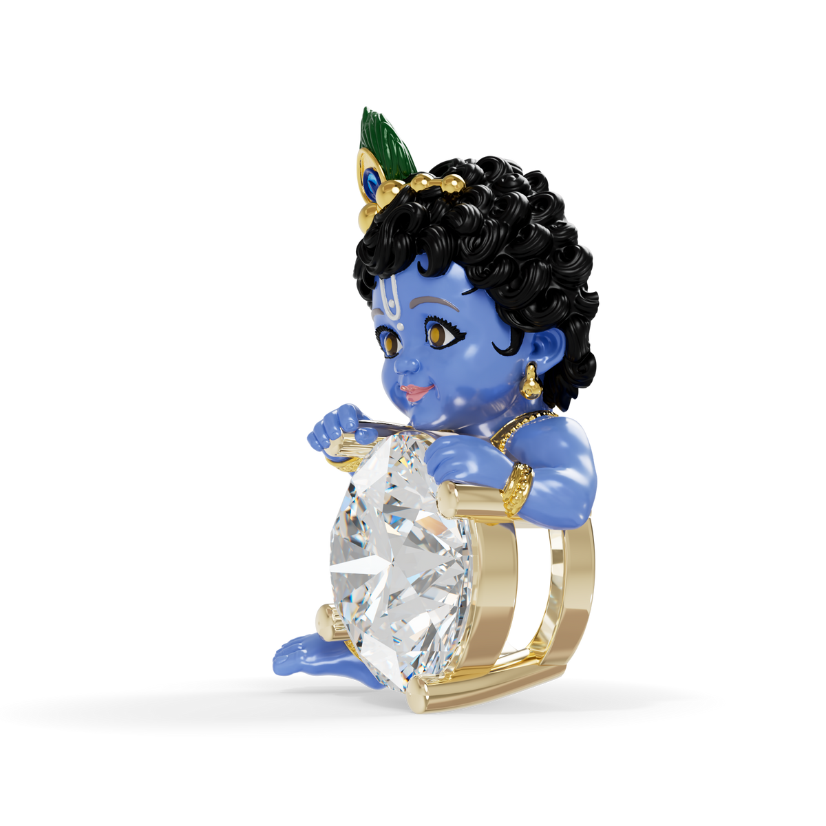 Guru Jewel's Royal Bal Krishna Solitaire Gemstone Pendant for Her
