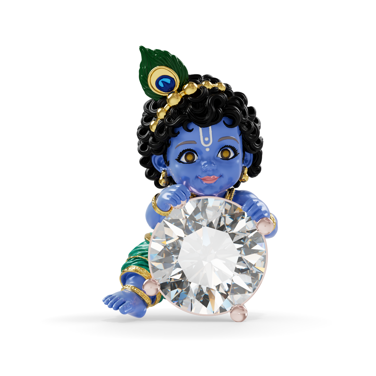 Guru Jewel's Royal Bal Krishna Solitaire Gemstone Pendant for Her