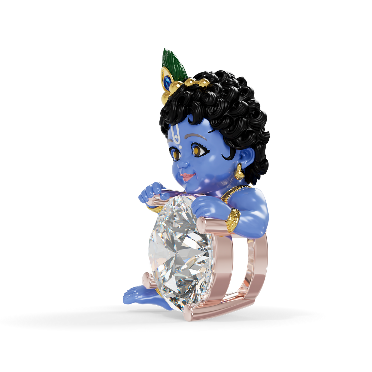 Guru Jewel's Royal Bal Krishna Solitaire Gemstone Pendant for Her