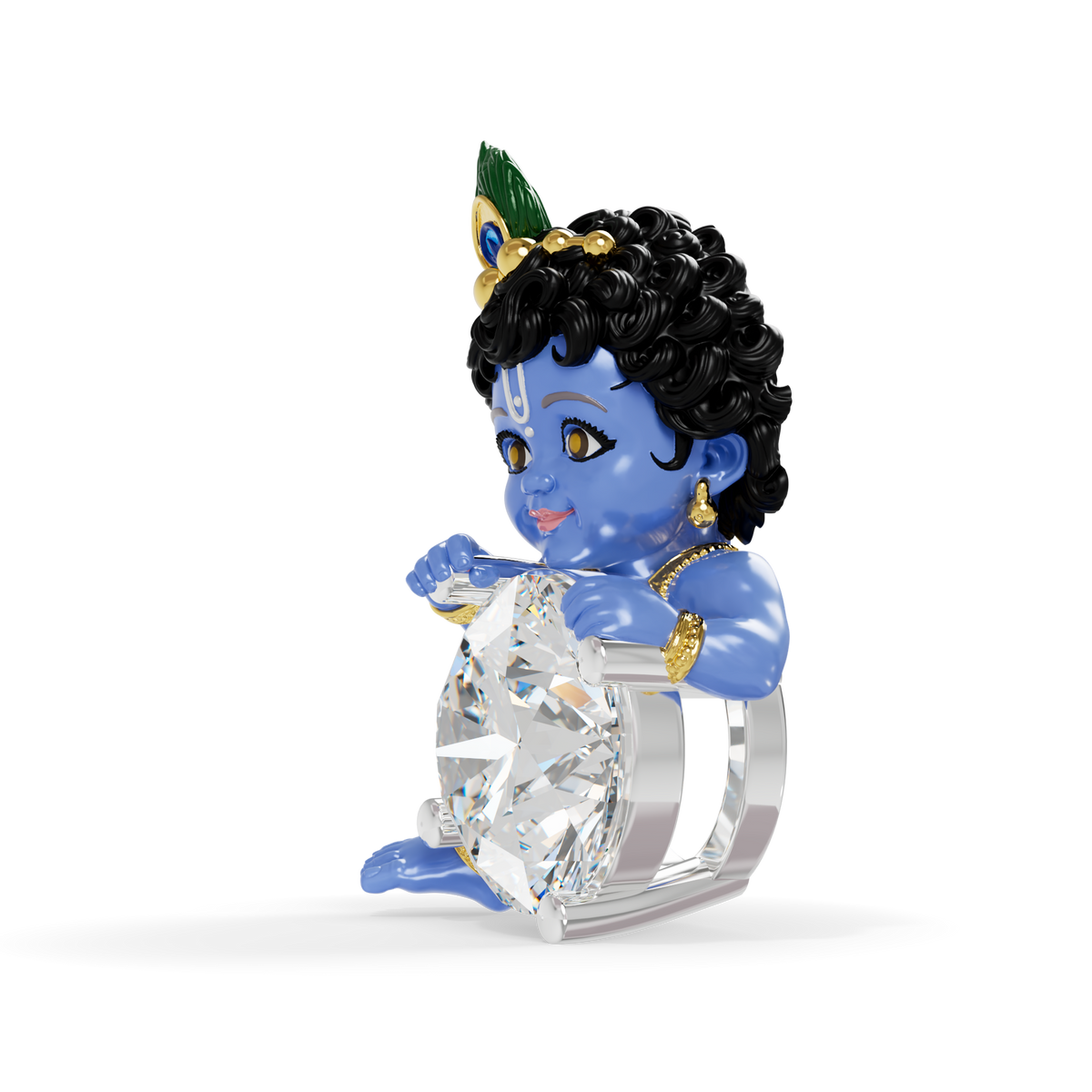 Guru Jewel's Royal Bal Krishna Solitaire Gemstone Pendant for Her