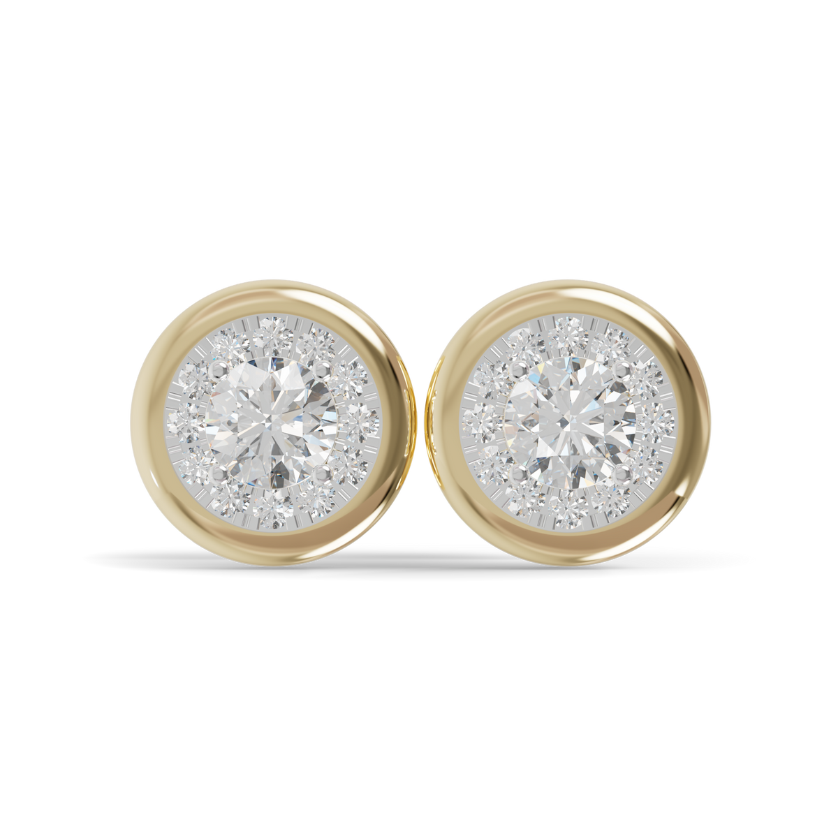 Guru Jewel's Round Diamond Studded Round Shaped Attractive Silver Earrings For Her