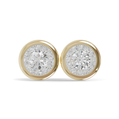 Guru Jewel's Round Diamond Studded Round Shaped Attractive Silver Earrings For Her